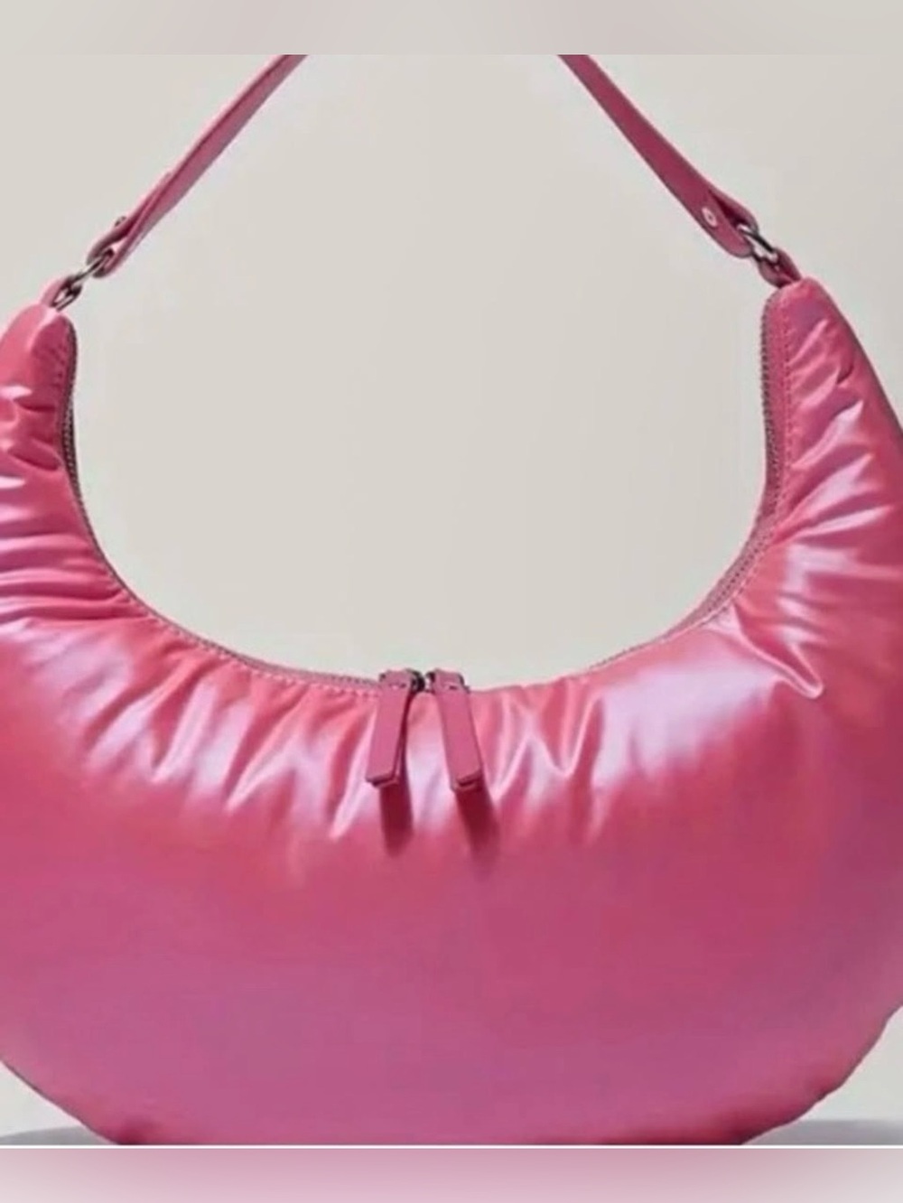 Pink Crescent Shoulder Bag - Stylish Women's Handbag